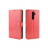 Hubrendy Bez Xiaomi Redmi Note 8 Pro Kılıf Trend S Plus Kapaklı Kılıf - Kırmızı