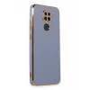 Hubrendy Bez Xiaomi Redmi Note 9 Kılıf Volet Silikon - Mavi