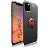 Hubrendy SH Newface Apple İphone 11 Pro Max Kılıf Range Yüzüklü Silikon - Siyah-kırmızı