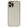 Hubrendy SH Newface Apple İphone 12 Pro Kılıf Coco Deri Silikon Kapak - Beyaz