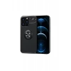 Hubrendy SH Newface Apple İphone 13 Pro Kılıf Range Yüzüklü Silikon - Siyah