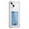 Hubrendy SH Newface Apple İphone 15 Kılıf Kart Şeffaf Silikon - Şeffaf