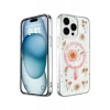 Hubrendy SH Newface İphone 15 Pro Kılıf Daisy Simli Magsafe Kapak - Pembe