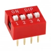 Hubrendy SH Pcb Tip 4lü Kırmızı Dıp Switch 2.54mm Pin Aralıklı Devre Anahtarı