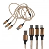 Hubrendy SH Powermaster Pm-2368 Micro Usb - Type-c - Lightning Şarj Ve Data Kablosu 2.1 Amper 110cm Örgülü