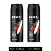 Hubrendy Tedarik 2 Adet Axe Africa Erkek Deodorant Sprey 150 ml