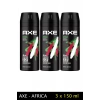 Hubrendy Tedarik 3 Adet Axe Africa Erkek Deodorant Sprey 150 ml