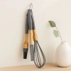 Hubrendy Tedarik 3lü Silikon Mutfak Seti (Çırpıcı, Fırça, Spatula) - Bambu Sap