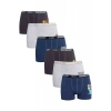 Hubrendy Tedarik 6 adet Düz Baskılı Erkek Çocuk Boxer 506
