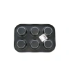 Hubrendy Tedarik 6 Gözlü Siyah Metal Muffin Kalıbı