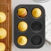 Hubrendy Tedarik 6 Gözlü Siyah Metal Muffin Kalıbı