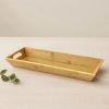 Hubrendy Tedarik Bambu Ahşap Sunum Tepsisi 16x40x4 cm Çift Kulplu