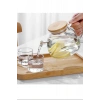 Hubrendy Tedarik Bambu Kapaklı Borosilikat Cam Demlik 1000ml Royaleks-CM-2000