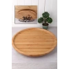Hubrendy Tedarik Dönerli Bambu Sunum Tabağı 30 Cm Royaleks-DS3030