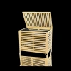 Hubrendy Tedarik Kalın Bambu Çamaşır Sepeti 50x38x55 cm (Kumaş Torbalı)