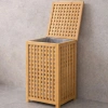 Hubrendy Tedarik Kalın Bambu Kirli Çamaşır Sepeti 40x40x58 cm