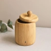 Hubrendy Tedarik Kapaklı Ahşap Bambu Şekerlik 7.5 x 8.5 cm