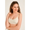 Hubrendy Tedarik Pedli İp Askılı Krem Büstiyer
