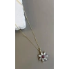 Hubrendy Tedarik Taşlı Çiçek Kolye - Altın