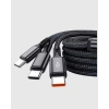 Hubrendy Tekno 3’ü 1 Arada Şarj Kablosu Type-C iOS Android Uyumlu Hızlı ve Güvenli Şarj
