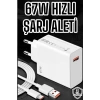 Hubrendy Tekno 67W Şarj Aleti Turbo Hızlı Type-C Şarj