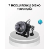 Hubrendy Tekno 7 Renk Modlu Müzik Sensörlü Disko Topu – LED Işıklı Parti Aydınlatması