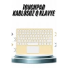 Hubrendy Tekno Android ve İOS Uyumlu Bluetooth Klavye Touchpad Slim Kablosuz Wifi Q Klavye