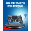Hubrendy Tekno Bluetooth Kablosuz PS4 Gamepad Çift Motorlu Siyah Controller