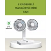 Hubrendy Tekno Çift Kafalı Masaüstü ve Duvar Tipi Sessiz USB Şarjlı Fan