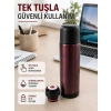 Hubrendy Tekno Çift Katmanlı Vakumlu Termos Ofis Araç Kamp İçin Paslanmaz Çelik Termos
