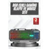 Hubrendy Tekno Işıklı Oyuncu Q Klavye Mouse Seti Siyah Gaming Oyuncu Klavye