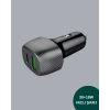 Hubrendy Tekno Kompakt Tasarımlı Type-C + USB Girişli Araç Şarj Başlığı