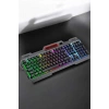 Hubrendy Tekno Led Işıklı Oyuncu Klavye Usb Girişli RGB Işıklı Q Klavye Mouse Hediyeli