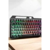 Hubrendy Tekno Led Işıklı Oyuncu Klavye Usb Girişli RGB Işıklı Q Klavye Mouse Hediyeli