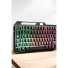 Hubrendy Tekno Led Işıklı Oyuncu Klavye Usb Girişli RGB Işıklı Q Klavye Mouse Hediyeli