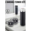Hubrendy Tekno Paslanmaz Çelik 3’lü Termos Seti Vakumlu ve 8 Saat Isı Koruma