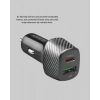 Hubrendy Tekno PD Destekli 38W Araç Şarj Başlığı Type-C + USB Çift Çıkış Hızlı Şarj