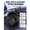 Hubrendy Tekno RGB Işıklı Katlanabilir Bluetooth 5.3 Kulak Üstü Kulaklık