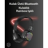 Hubrendy Tekno RGB Işıklı Katlanabilir Bluetooth 5.3 Kulak Üstü Kulaklık