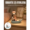 Hubrendy Tekno Romantik Sandal Üzerinde Çift Figürü LED Gece Lambası Masa Dekoru Yeni Nesil