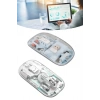Hubrendy Tekno Sessiz Tıklama Çift Modlu Bluetooth Ve Alıcı Şeffaf Mouse Fare