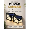 Hubrendy Tekno Solar Sensörlü Duvar Lambası Bahçe Lambaso Parlak Beyaz Işık Suya Dayanıklı