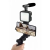 Hubrendy Tekno Telefon Tutucu Mini Mikrofonlu Tripod Vlog Çekim Video
