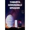 Hubrendy Tekno Yumurta Şeklinde Su Dalgalı Bluetooth Speaker Lamba Renkli Şarjlı