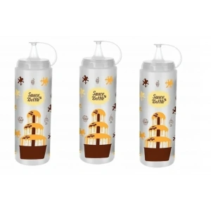 3 Adet Çikolata Sos Şişesi - Şeffaf  - 700 Ml