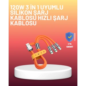 Hubrendy Tekno Çinko Alaşımlı Uçlu 120 W Şarj Kablosu – Dolaşmaya Dayanıklı 1,2 m USB Kablo
