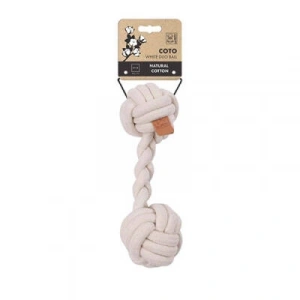Beyaz Duo Ball Örgü Köpek Oyuncağı 28 Cm