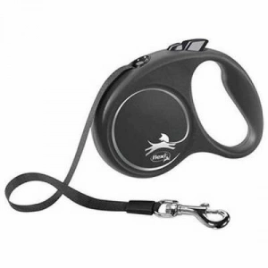 Black Design Otomatik Şerit Köpek Gezdirme Tasması Medium 5 Mt Siyah