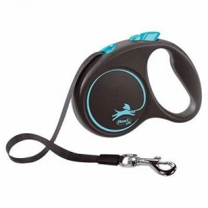 Black Design Otomatik Şerit Köpek Gezdirme Tasması Small 5 Mt Mavi