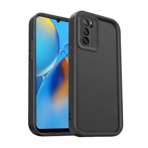 Hubrendy Bez Oppo A16 Kılıf Viera Silikon - Siyah